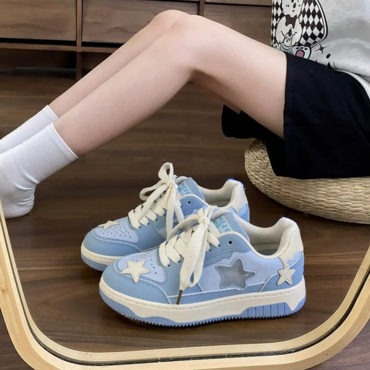 Dopamine Chunky Star Shoes Women Y2K Colorful Platform Tennis Sneakers Spring Fashion Casual Streetwear for Girls Students