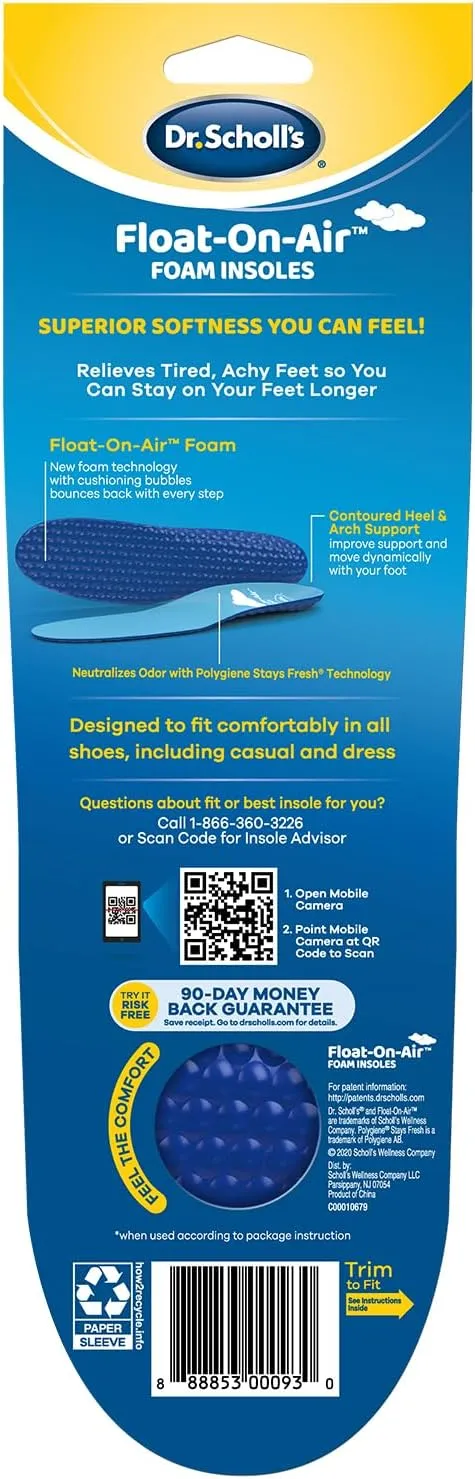 Dr. Scholl's® Float-On-Air® Comfort Insoles, Women, 1 Pair, Full Length