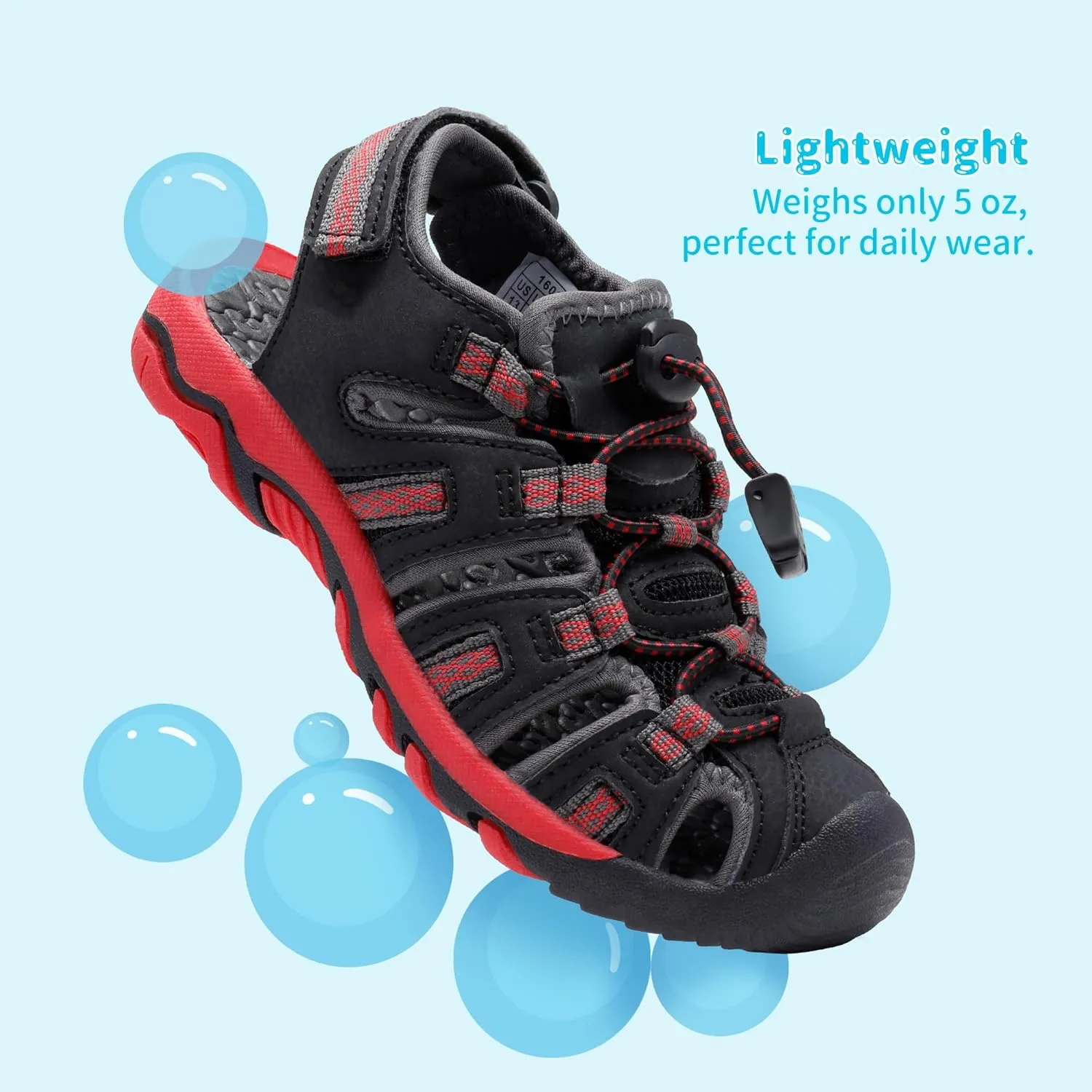 DREAM PAIRS Boys Girls Summer Outdoor Athletic Sport Sandals Walking Hiking Hook and Loop Adjustable Multicolor for Toddler/Little/Big Kids