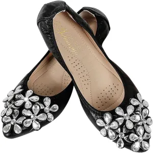 Duberess Women's Rhinestone Flats Sequins Wedding Shoes Comfort Pointed Toe Ballet Flat Shoe Low Heel Dress Shoe