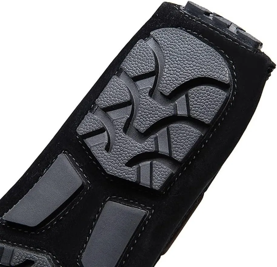 Easy to Put and Remove. Smoking Loafer Driving Moccasins for Men Vegan Leather Deck Shoes Stitching Details Suede Vamp Rubber Sole Resistant Flexible Flat Heel Lightweight for All Occasions