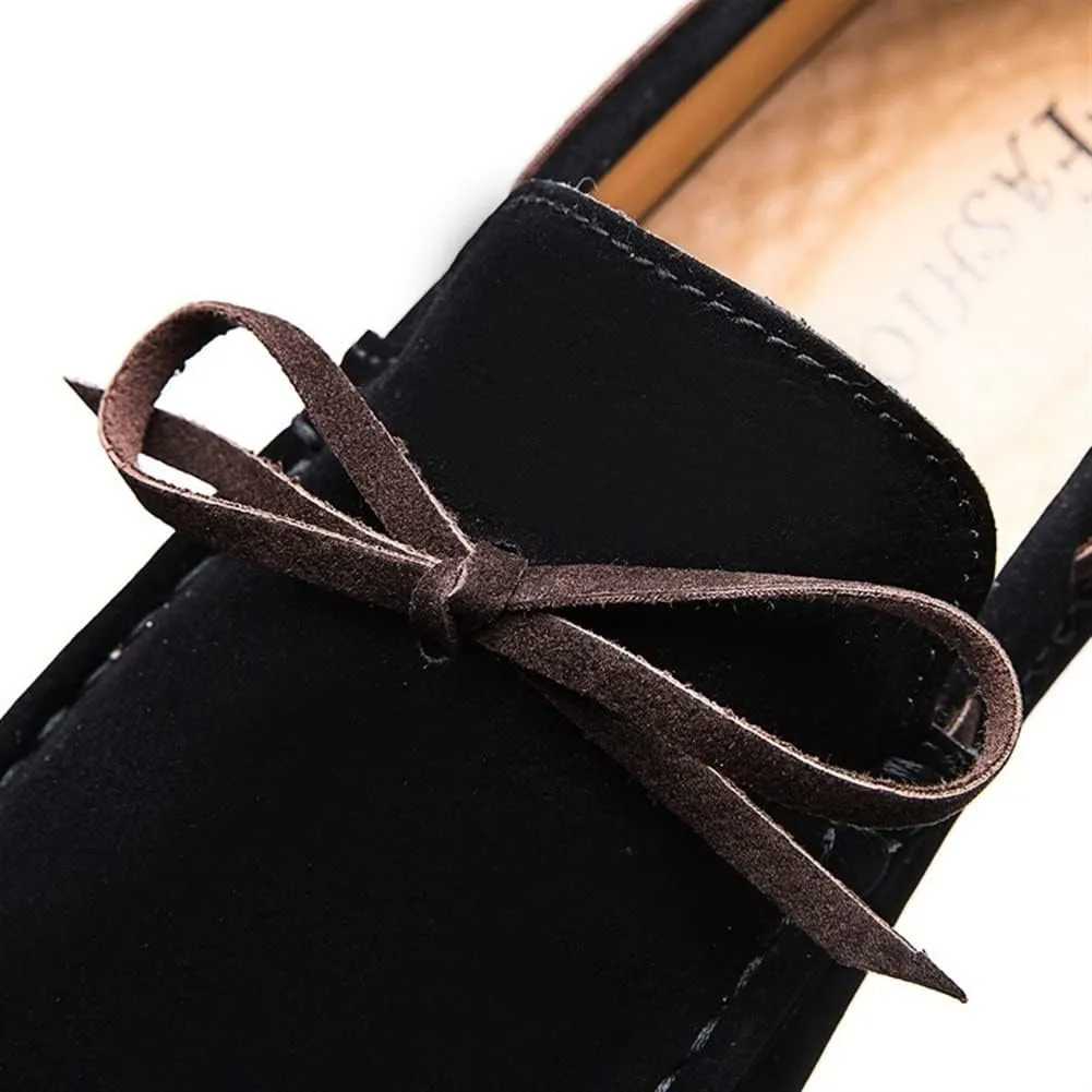 Easy to Put and Remove. Smoking Loafer Driving Moccasins for Men Vegan Leather Deck Shoes Stitching Details Suede Vamp Rubber Sole Resistant Flexible Flat Heel Lightweight for All Occasions