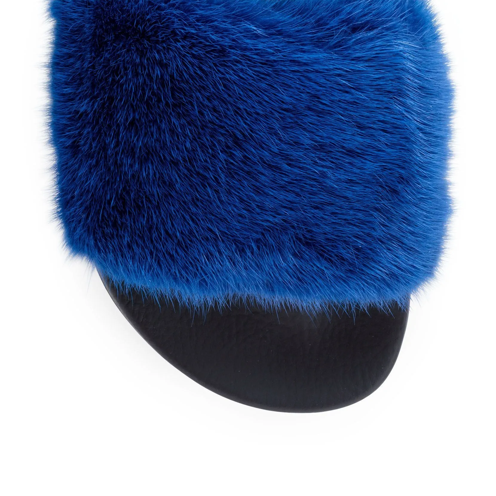 Electric Blue mink slide sandals