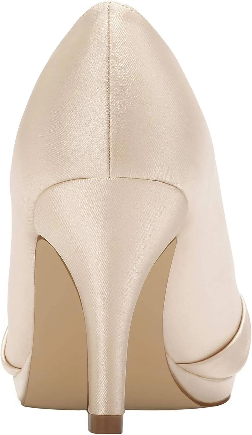 ERIJUNOR Women Comfort Mid Heel Pumps Closed-Toe Satin Wedding Evening Party Dress Shoes
