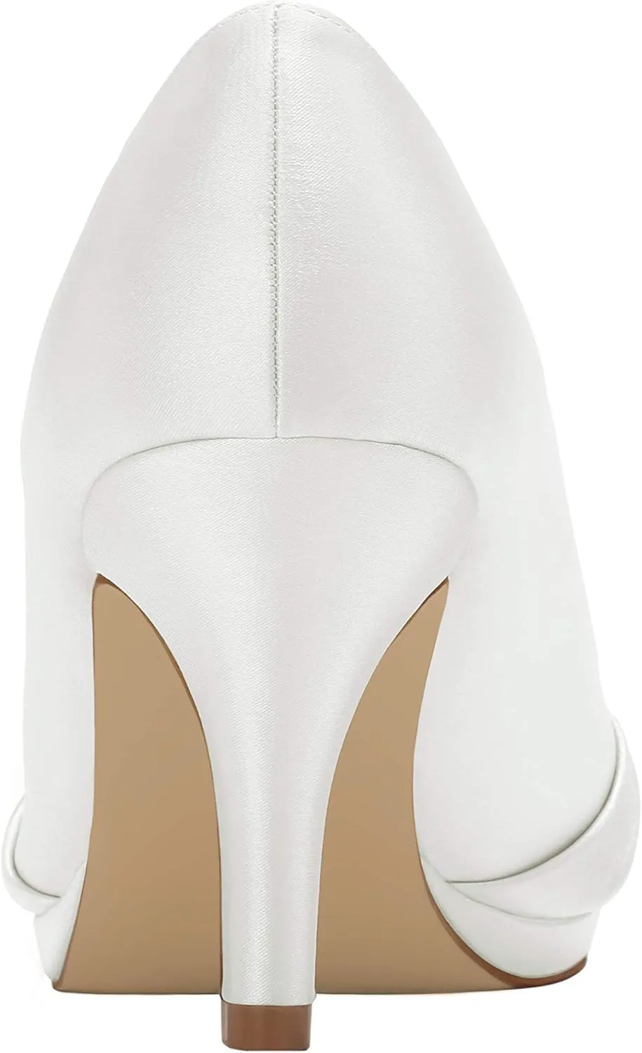ERIJUNOR Women Comfort Mid Heel Pumps Closed-Toe Satin Wedding Evening Party Dress Shoes