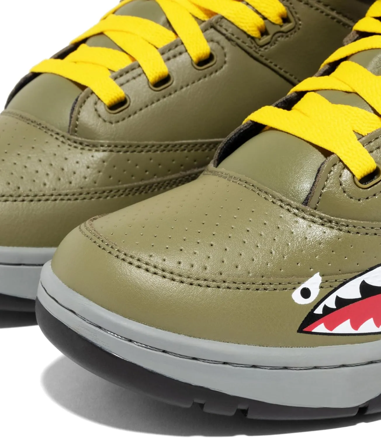 Ewing PATRICK ATHLETICS 33 HI x KOOL G RAP Olive/Red/Yellow - Limited Edition Military-Inspired Design with Shark Teeth Graphic
