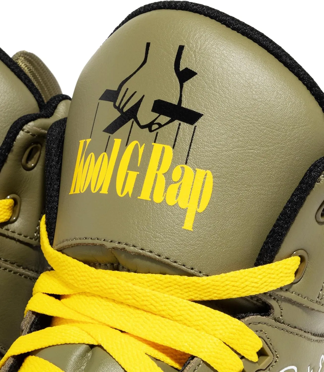 Ewing PATRICK ATHLETICS 33 HI x KOOL G RAP Olive/Red/Yellow - Limited Edition Military-Inspired Design with Shark Teeth Graphic