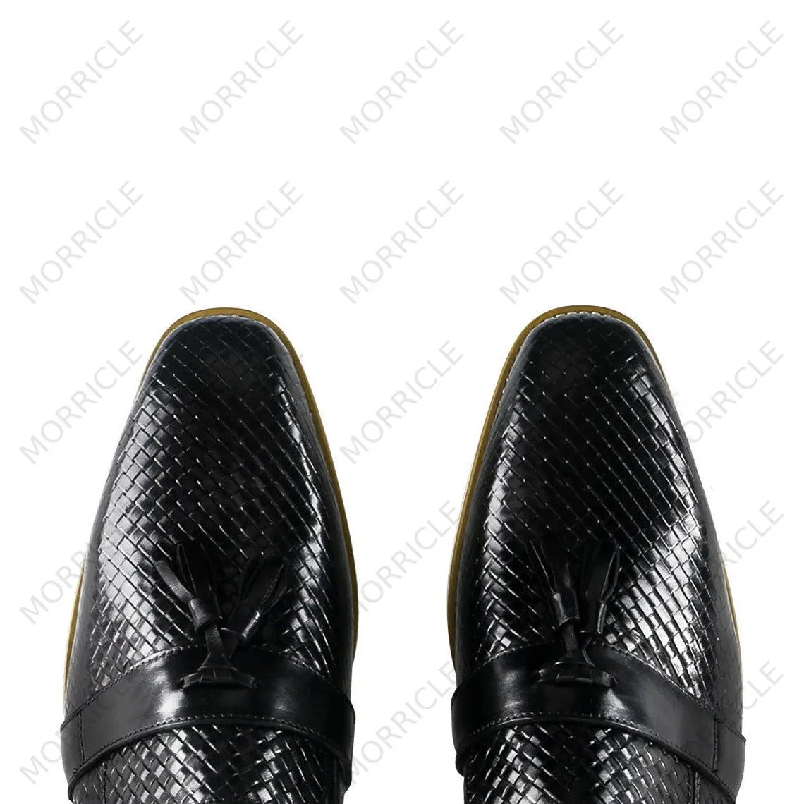Fancy Woven Casual Tassel Loafers