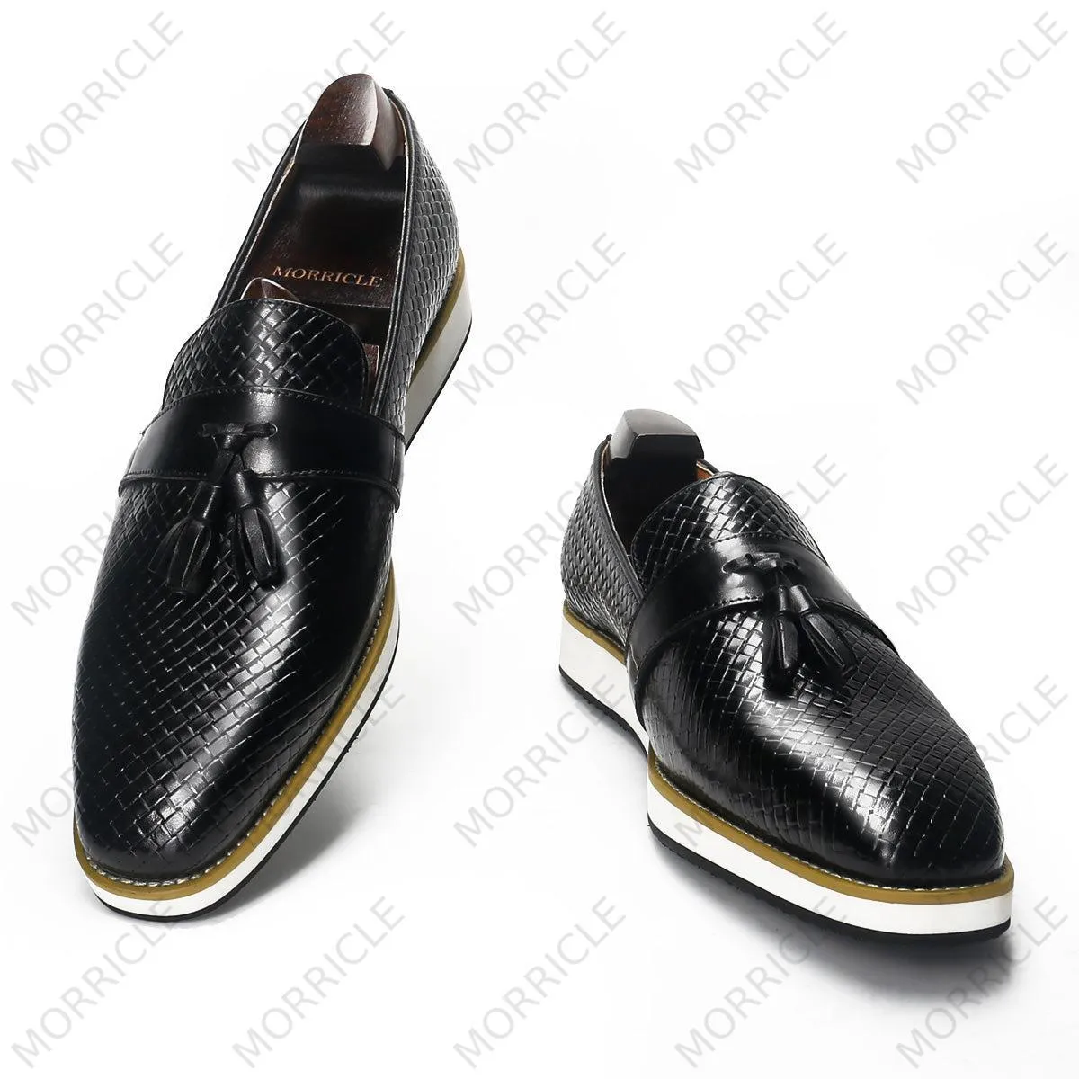 Fancy Woven Casual Tassel Loafers