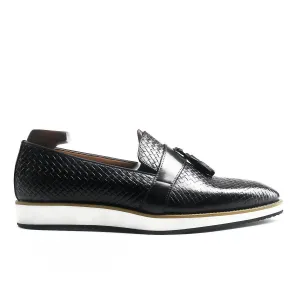 Fancy Woven Casual Tassel Loafers