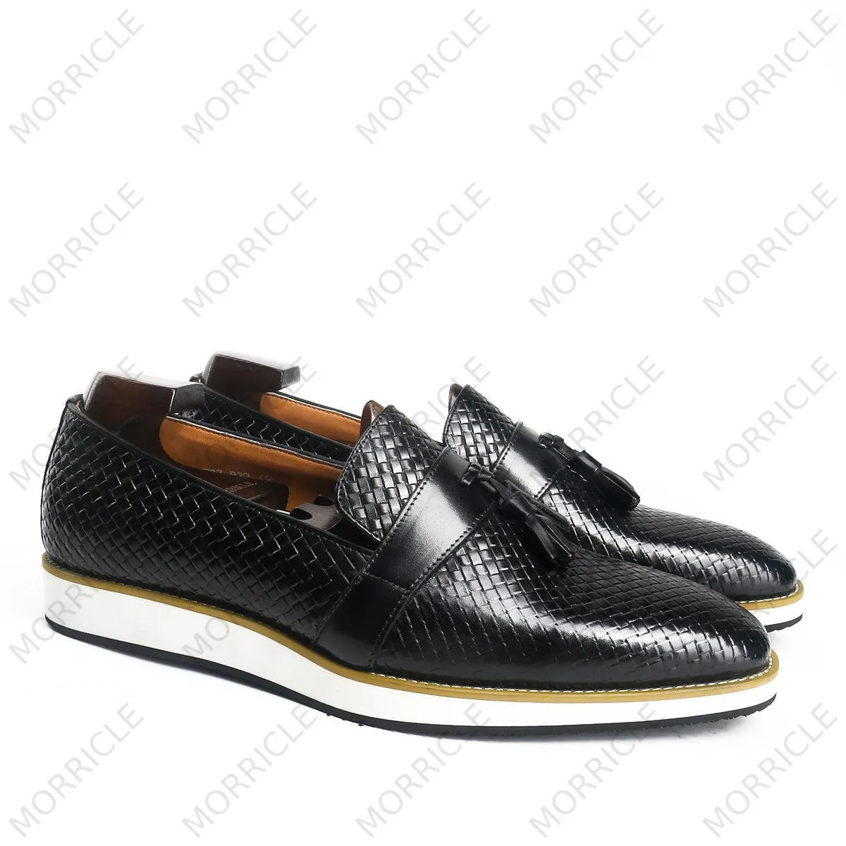Fancy Woven Casual Tassel Loafers