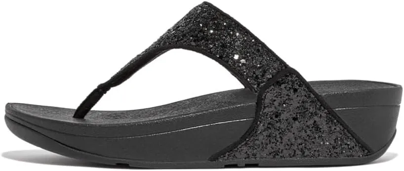FitFlop Lulu Metallic Deep Teal Glitterball Toe-Post Sandals