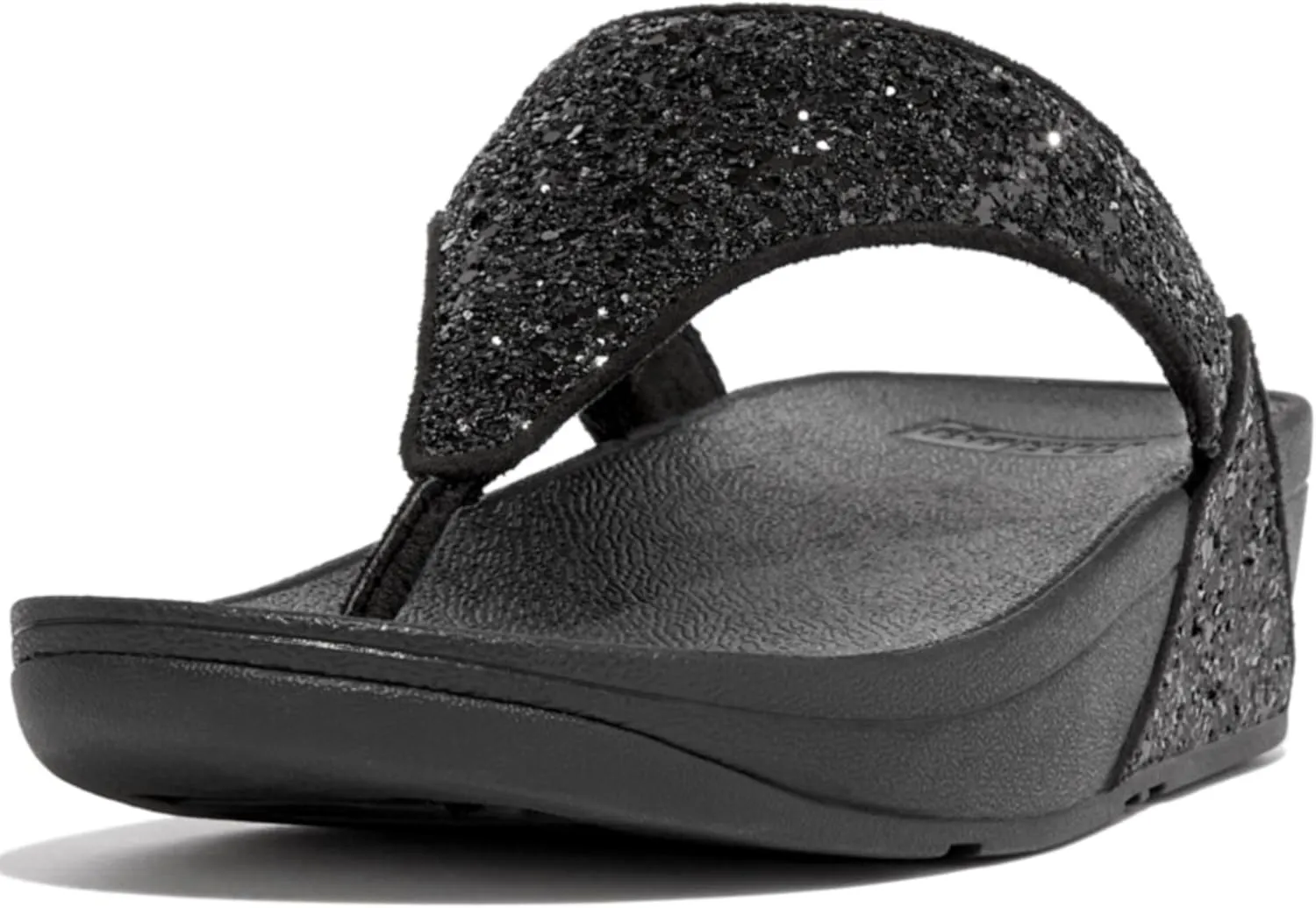 FitFlop Lulu Metallic Deep Teal Glitterball Toe-Post Sandals
