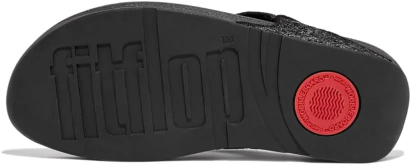 FitFlop Lulu Metallic Deep Teal Glitterball Toe-Post Sandals