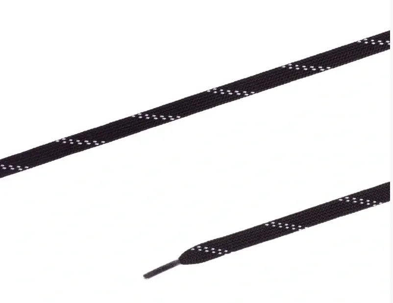 Flat laces water-repellent, 10 x 1000mm, black/white