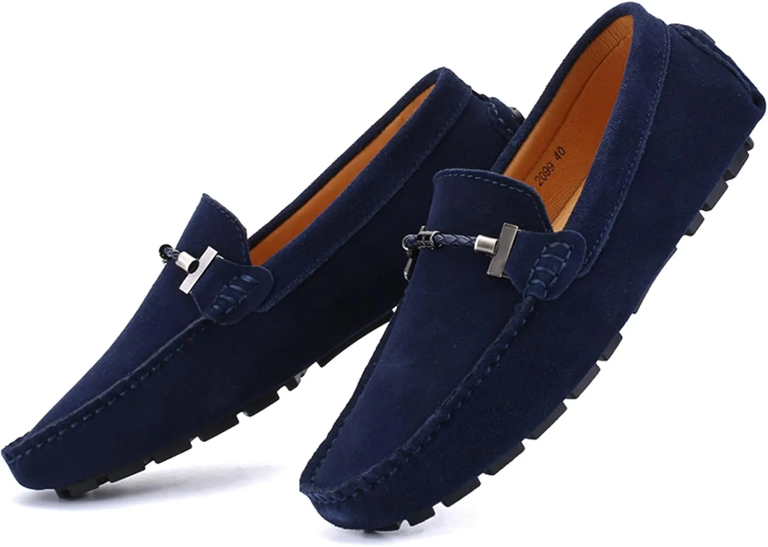 Flat Loafer for Men Suede Leather Slip-on Dress Driving Moccasins Casual Boat Shoes