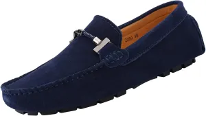 Flat Loafer for Men Suede Leather Slip-on Dress Driving Moccasins Casual Boat Shoes