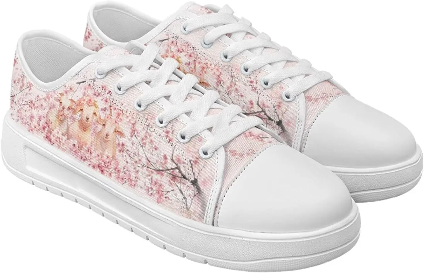 Floral Print Canvas Sneaker Womens Fashion Jogging Trendy Footwear Comfortable Slip On Sneakers Casual Walking Shoes