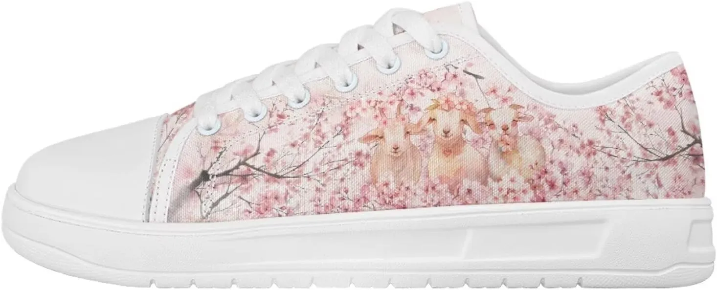 Floral Print Canvas Sneaker Womens Fashion Jogging Trendy Footwear Comfortable Slip On Sneakers Casual Walking Shoes