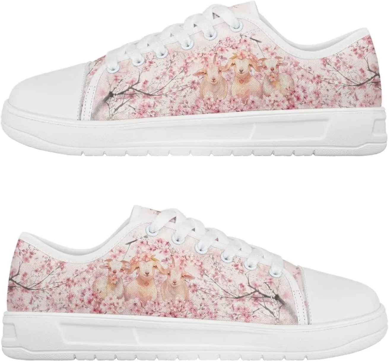 Floral Print Canvas Sneaker Womens Fashion Jogging Trendy Footwear Comfortable Slip On Sneakers Casual Walking Shoes