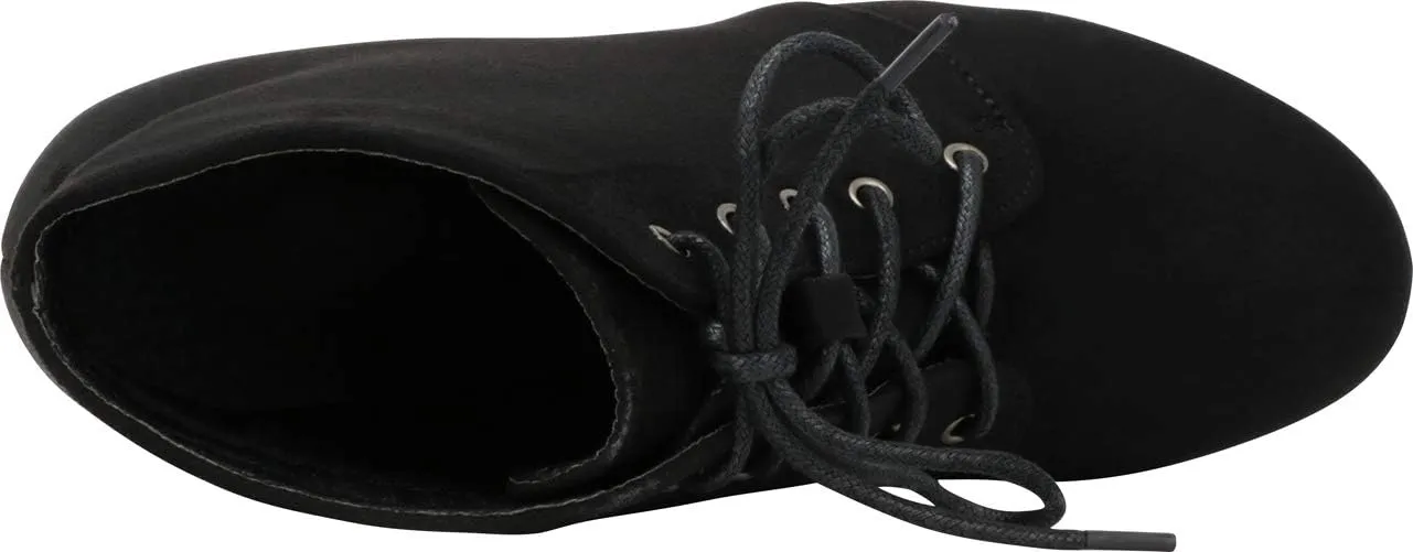 Forever Camille-86 Women's Comfort Stacked Chunky Heel Lace Up Ankle Booties