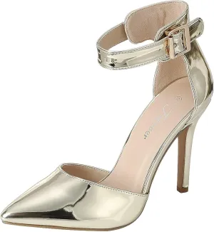 Forever Womens Pointy Toe Ankle Strap Stiletto High Heel Pump Sandal Shoes