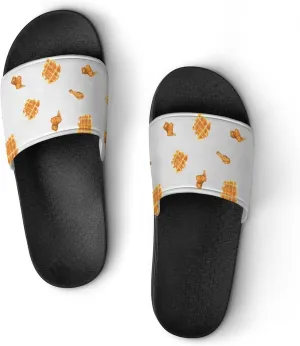 Fried Chicken And Waffles Slippers for Women Rubber Slides Womens Sandal Slippers