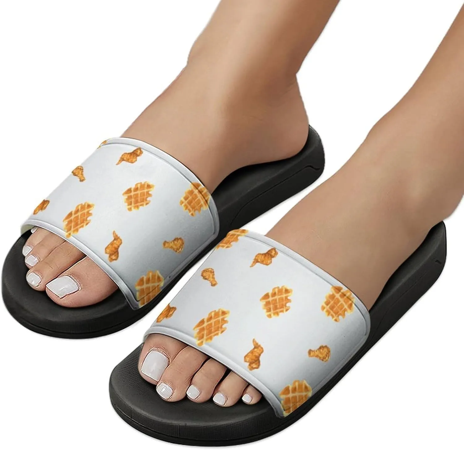 Fried Chicken And Waffles Slippers for Women Rubber Slides Womens Sandal Slippers