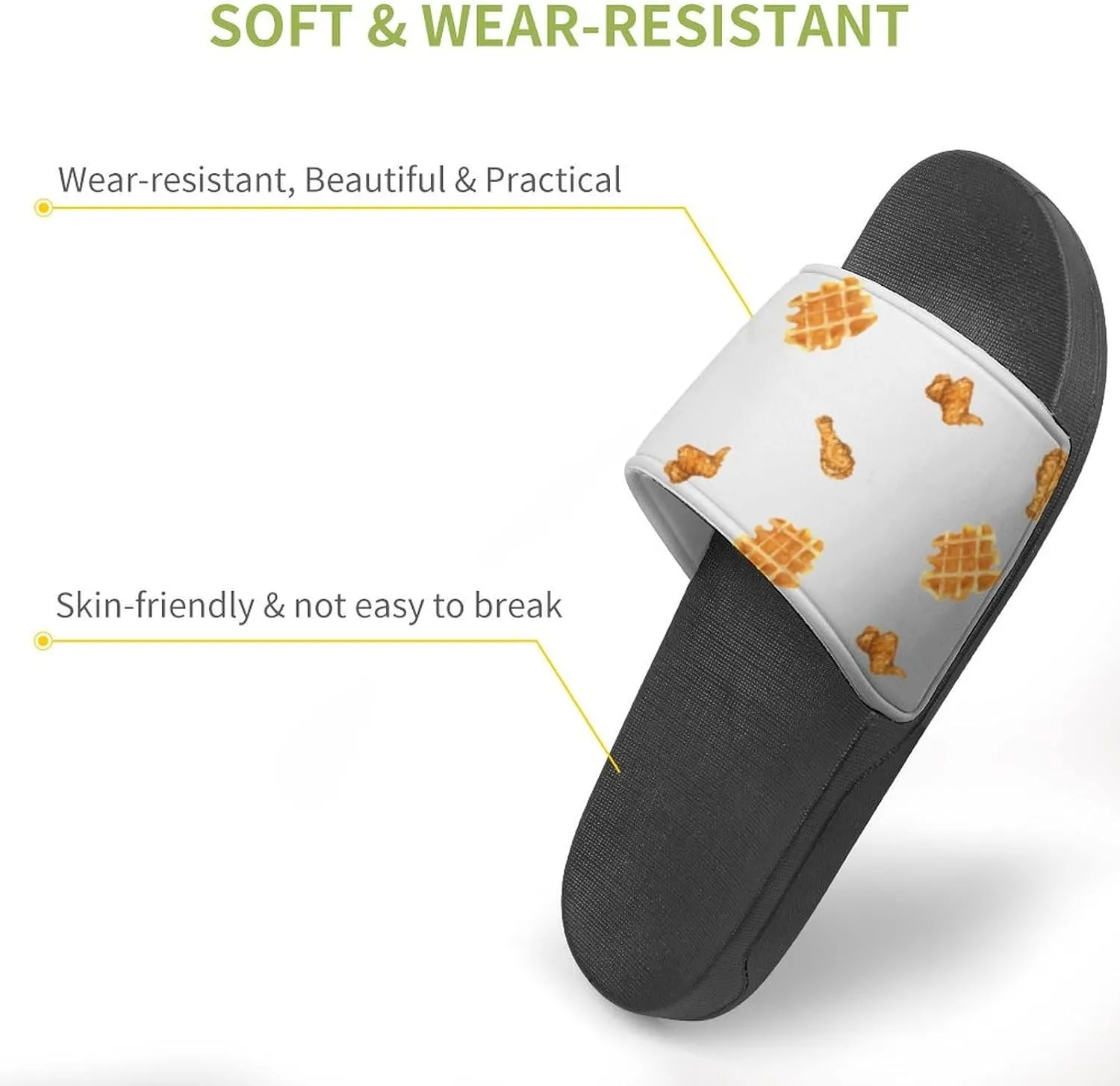Fried Chicken And Waffles Slippers for Women Rubber Slides Womens Sandal Slippers