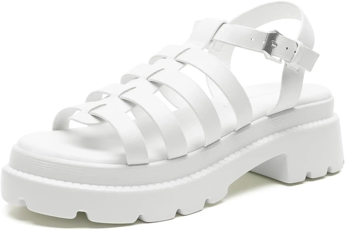 FUNKYMONKEY Women's Roman Style Open Toe Platform Sandals With Adjustable Ankle Strap Thick Soled Comfort Shoes