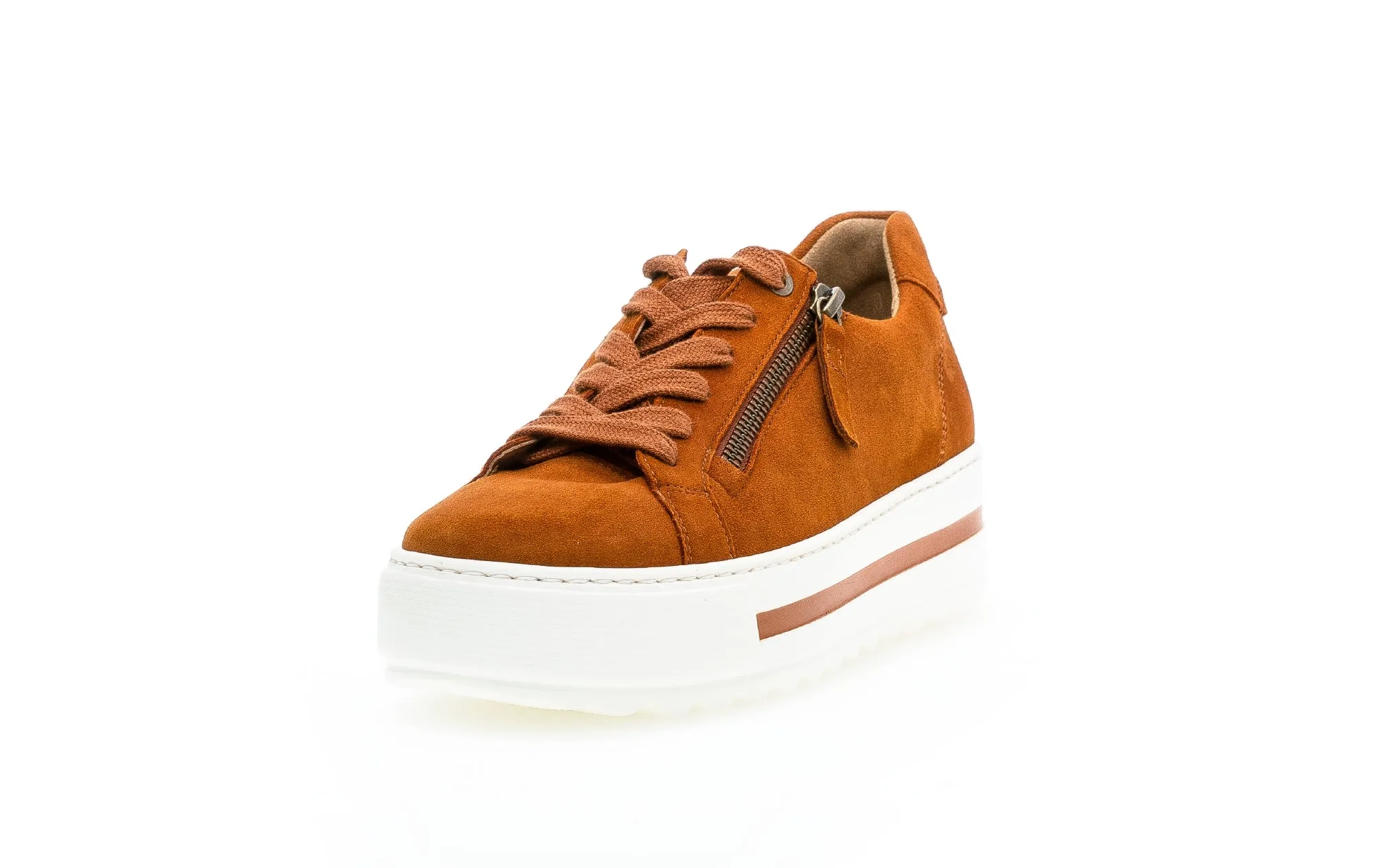 GABOR - 56 498 42 LACED CASUAL SHOE - TAN SUEDE