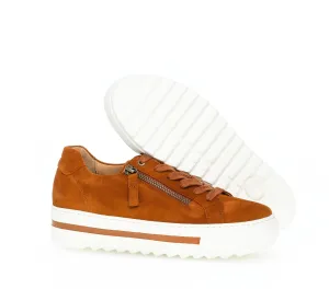 GABOR - 56 498 42 LACED CASUAL SHOE - TAN SUEDE