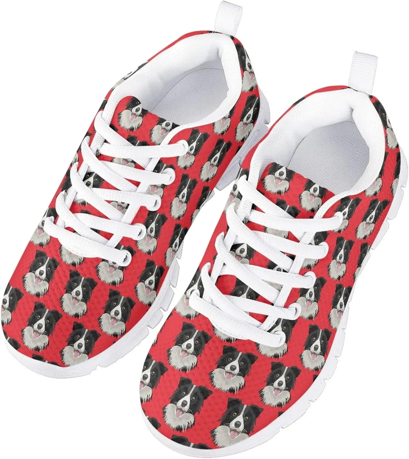 Girls and Boys Funny Dog Print Tennis Shoes Kids Lightweight Mesh Cute Running Shoes
