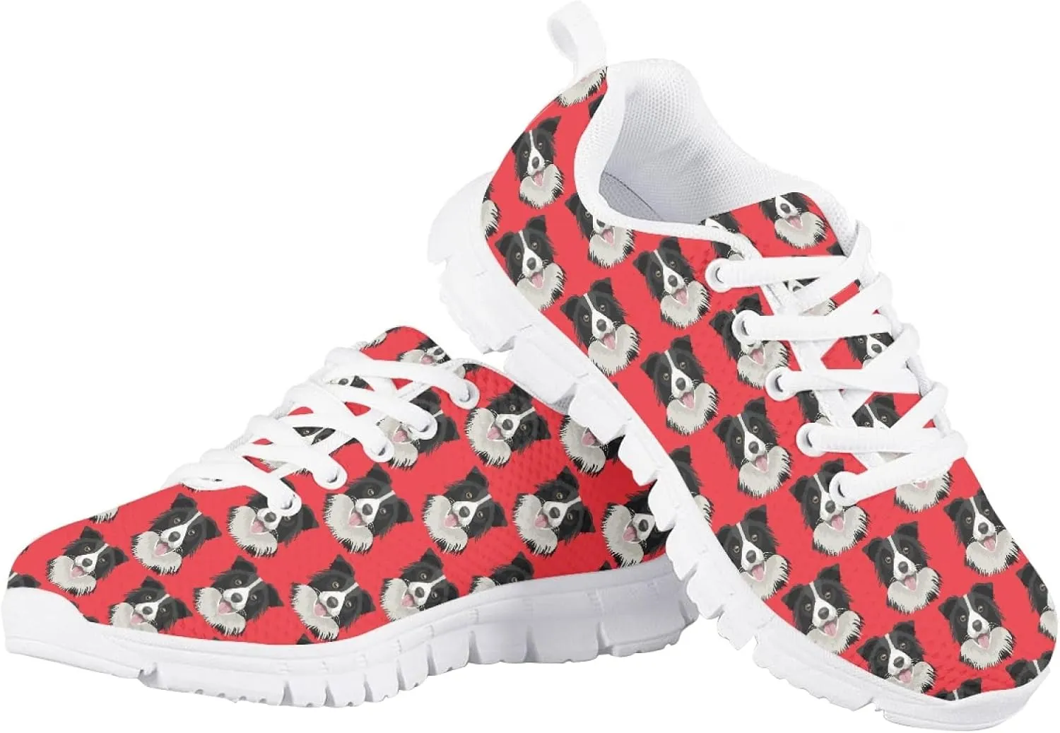 Girls and Boys Funny Dog Print Tennis Shoes Kids Lightweight Mesh Cute Running Shoes