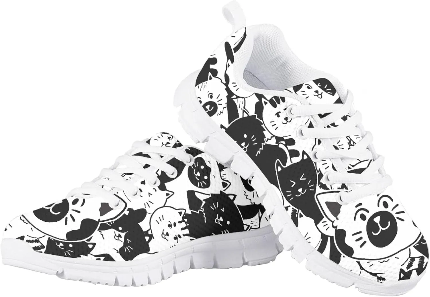 Girls and Boys Funny Dog Print Tennis Shoes Kids Lightweight Mesh Cute Running Shoes