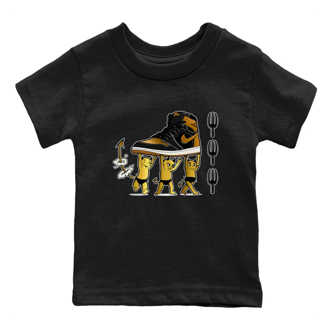 Gold Babies Metallic Tees - Sneaker Air Fast-moving sale Devil 1 Black Jordan Kids Private sale SNRT