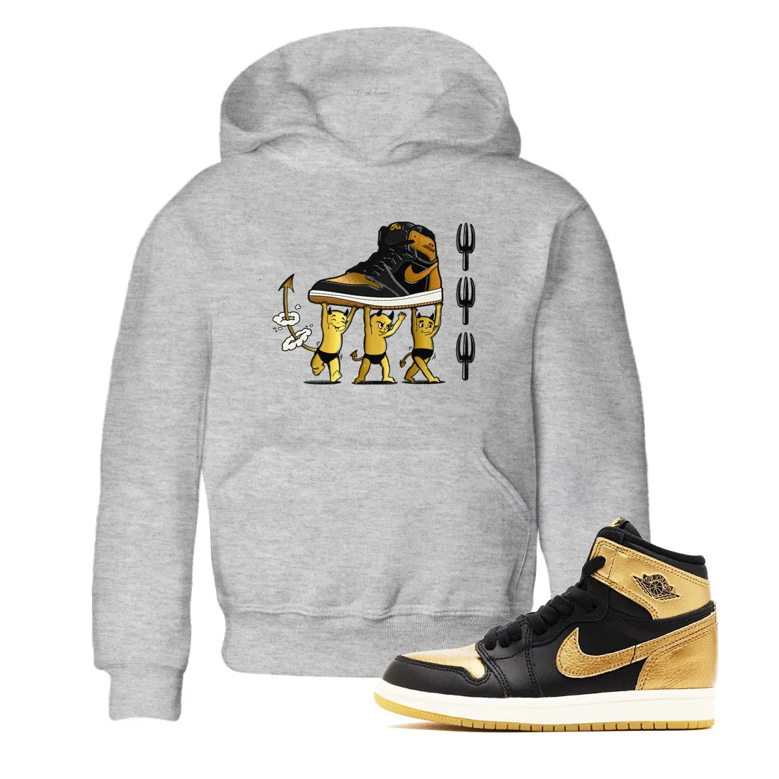 Gold Babies Metallic Tees - Sneaker Air Fast-moving sale Devil 1 Black Jordan Kids Private sale SNRT