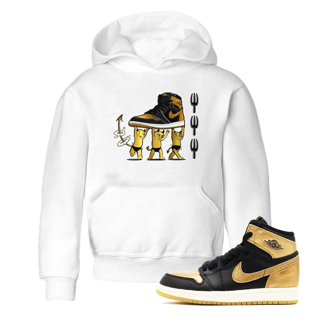 Gold Babies Metallic Tees - Sneaker Air Fast-moving sale Devil 1 Black Jordan Kids Private sale SNRT