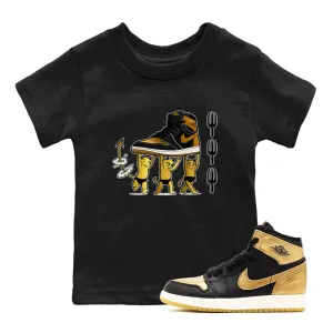 Gold Babies Metallic Tees - Sneaker Air Fast-moving sale Devil 1 Black Jordan Kids Private sale SNRT
