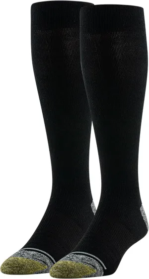 GOLDTOE Men's Mild Compression Over The Calf Comfort Socks, 2-Pairs