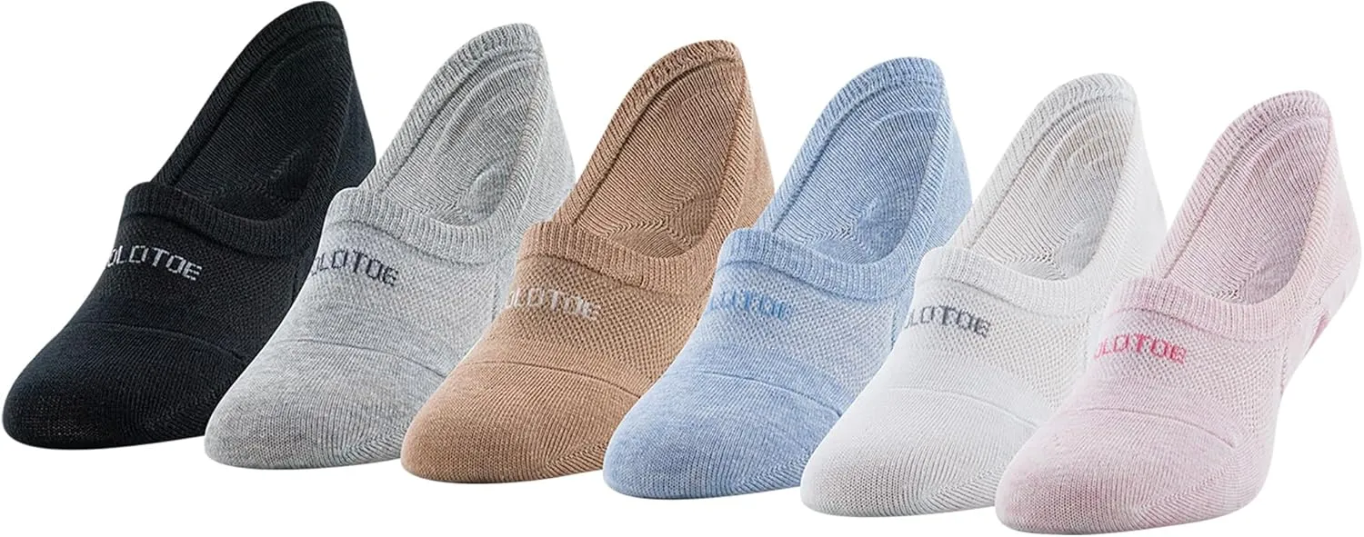 GOLDTOE Women's Everyday Ballerina Extra Low Liner Socks, 6-Pairs