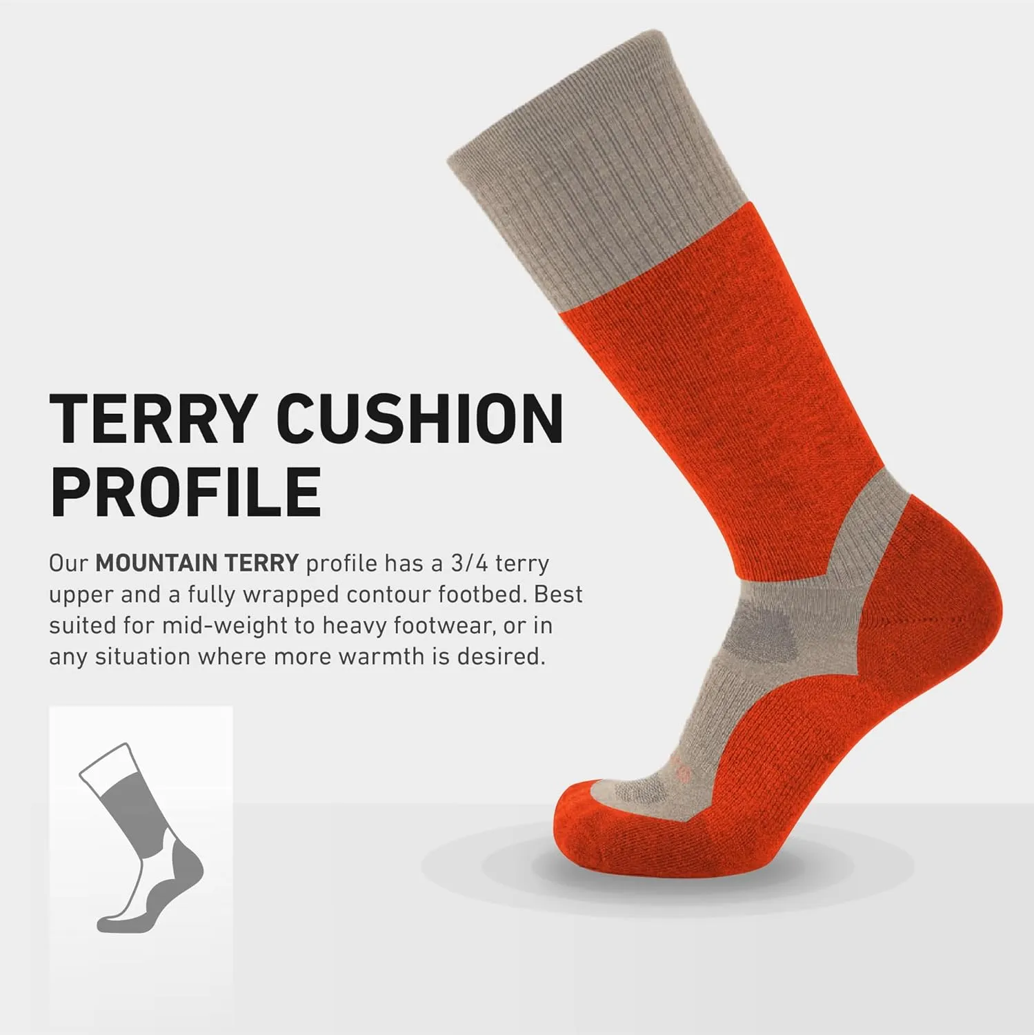 GRIP6 Wool Boot Socks - Merino Wool Socks Made in The USA - Lightweight Wool Hiking Socks - Warm Boot Socks for Men and Women