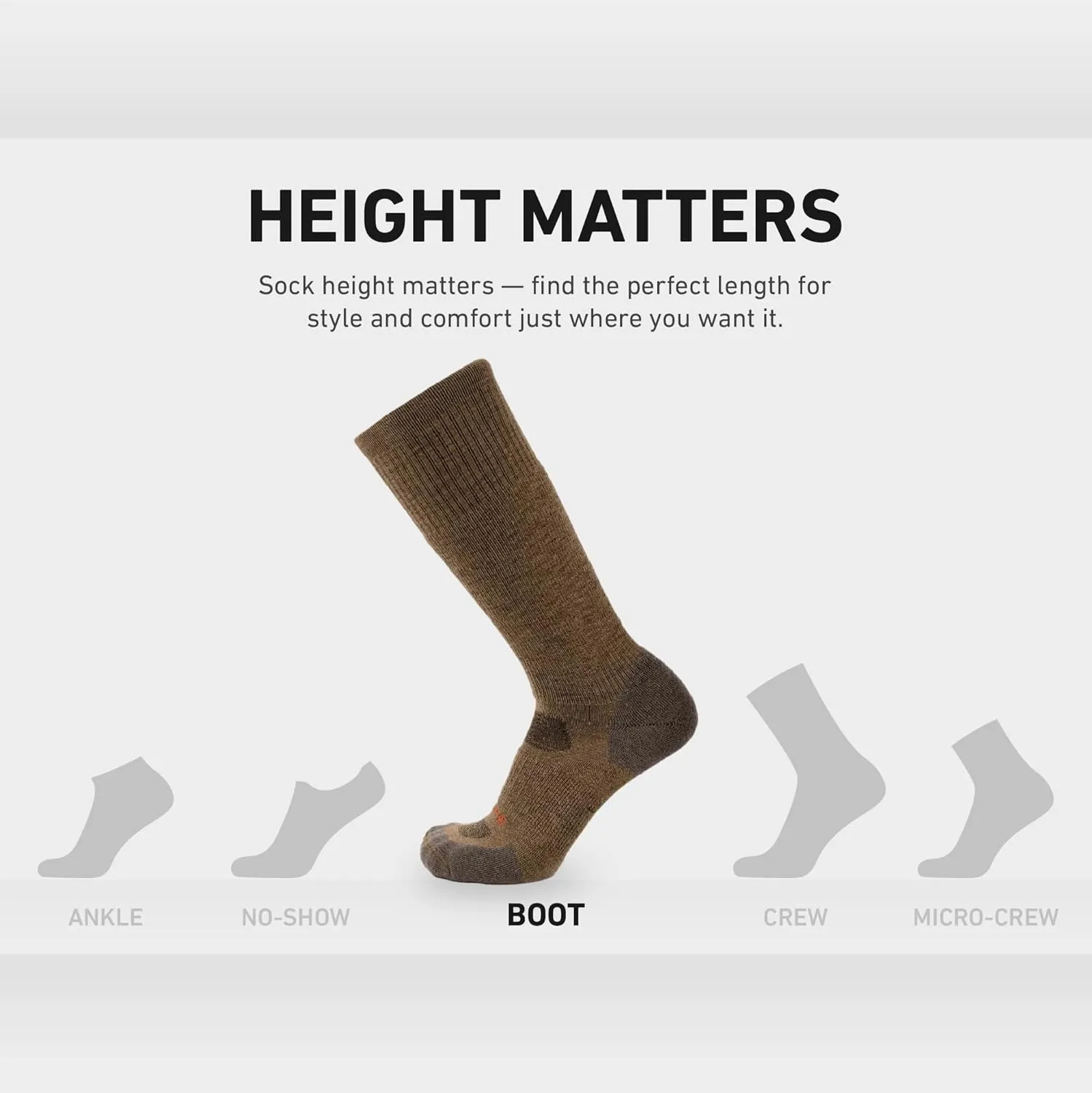 GRIP6 Wool Boot Socks - Merino Wool Socks Made in The USA - Lightweight Wool Hiking Socks - Warm Boot Socks for Men and Women