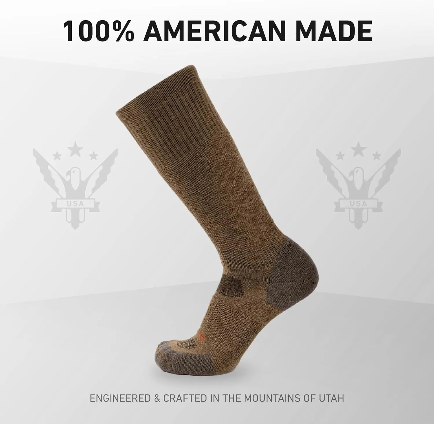 GRIP6 Wool Boot Socks - Merino Wool Socks Made in The USA - Lightweight Wool Hiking Socks - Warm Boot Socks for Men and Women