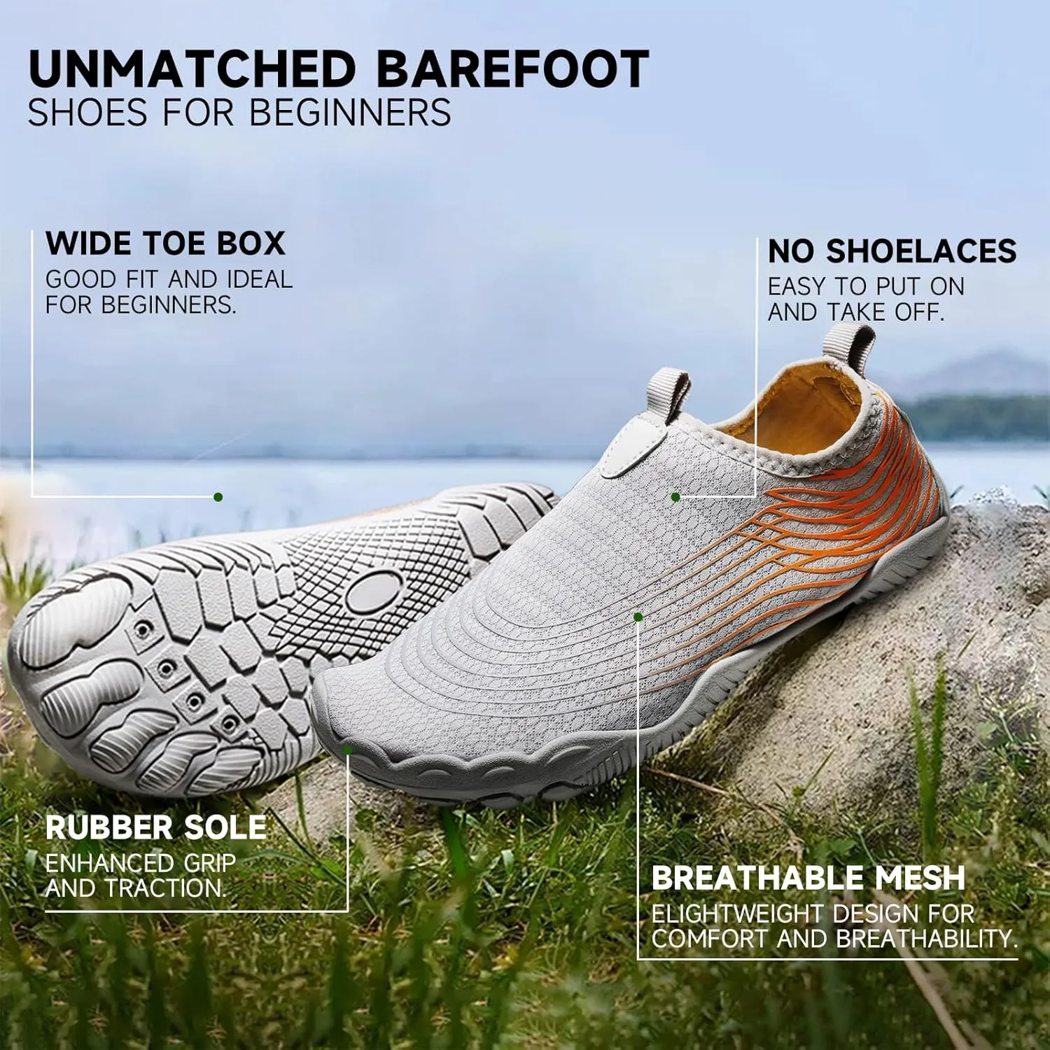 Hike Barefoot Shoes Womens Footwear,2025 New Barefoot Shoes for Women Mens,Healthy & Non-Slip Barefoot Vitality Shoe Women's Athletic Footwear,Wide Toe Box Water Shoe Swimming Hiking Walking