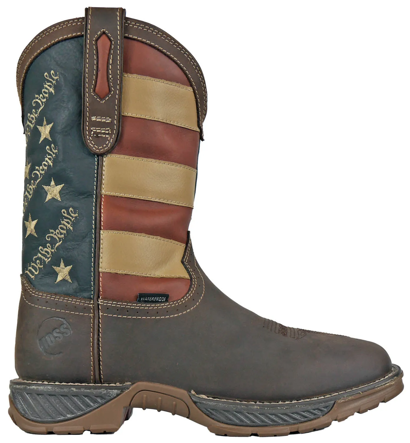 Hoss Boots Mens We The People CT WP Brown/Blue Leather Work Boots