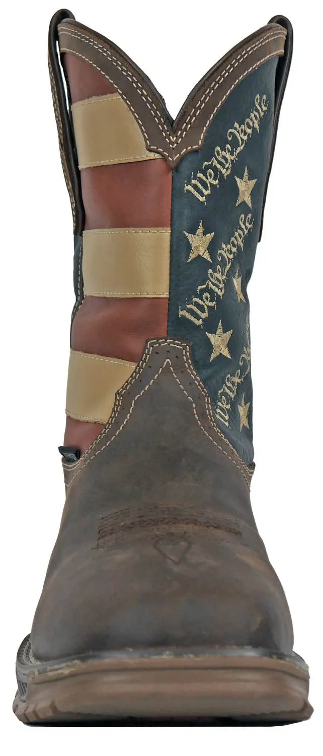 Hoss Boots Mens We The People CT WP Brown/Blue Leather Work Boots