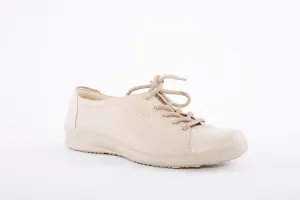 HOTTER - Dew Beige Leather Lace Shoe