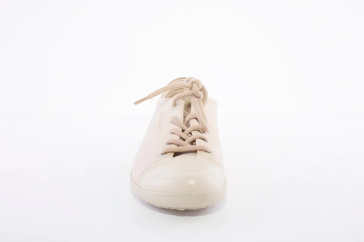 HOTTER - Dew Beige Leather Lace Shoe