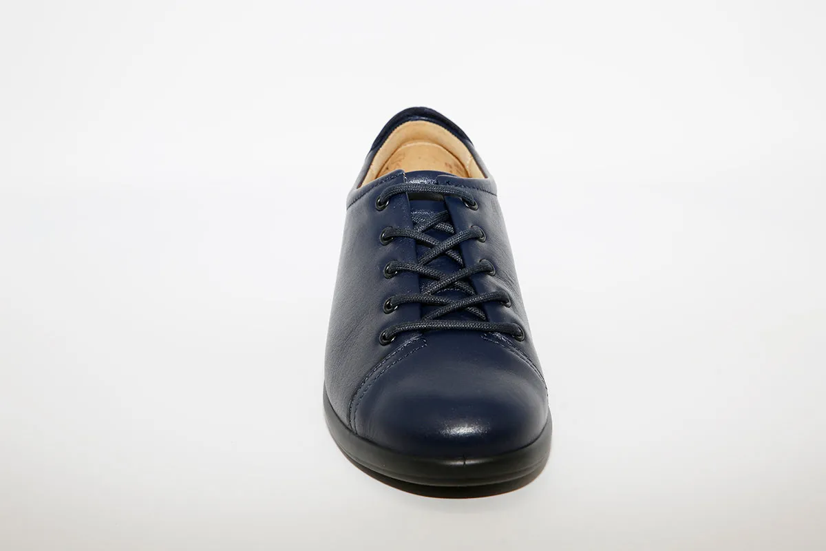 HOTTER - Dew Navy Leather Lace Shoe